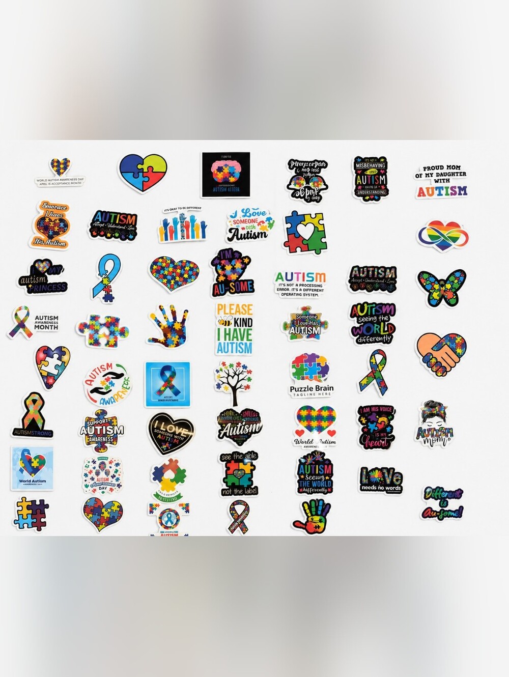 50 Pack Autism Awareness Sticker NWOT We Will Pick Out 50 Stickers For You